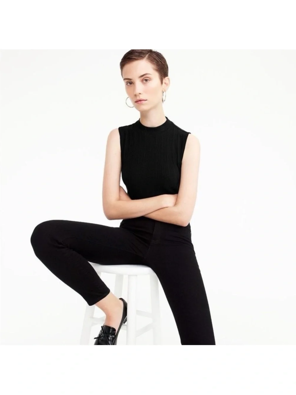 Jcrew ribbed mock neck tank top